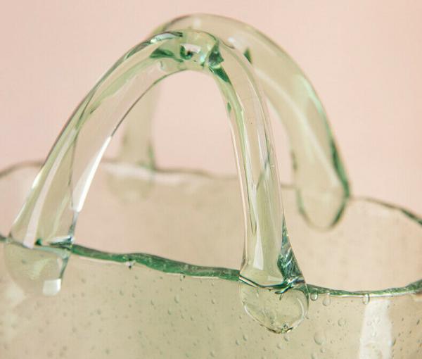 Muxing Glas Blumenvase Handtasche geformt klar Vase Aquarium